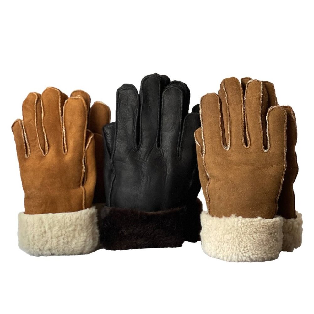 Unisex Premium Shearling Sheepskin Leather Gloves